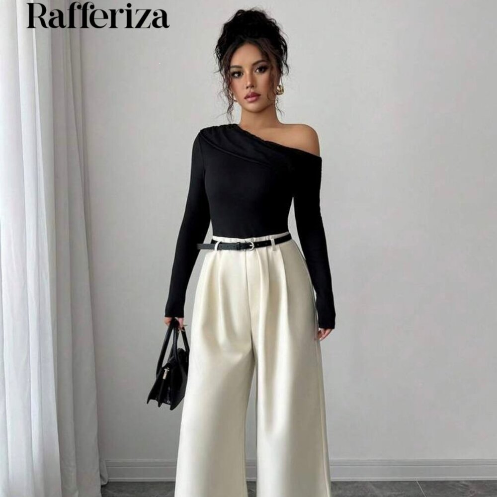 Rafferiza Women's  Contrast Color Off Shoulder Jumpsuit  Large - New